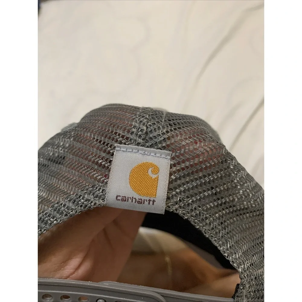 Carhartt Snapback Trucker Hat Cap Gray Adjustable Mesh Spellout Classic Grunge